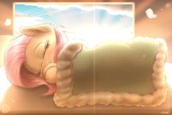 Size: 2048x1373 | Tagged: safe, artist:phoenixrk49, imported from derpibooru, fluttershy, sleeping, solo