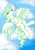 Size: 2480x3508 | Tagged: safe, artist:eels, imported from derpibooru, vapor trail, pegasus, pony, cute, eyes closed, featured image, female, flying, mare, sky, solo, vaporbetes