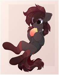 Size: 1176x1492 | Tagged: safe, artist:little-sketches, artist:php146, imported from derpibooru, oc, oc only, oc:hunter blood moon, earth pony, pony, abstract background, clothes, eye clipping through hair, female, mare, socks, solo, striped socks