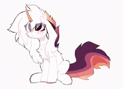 Size: 1880x1364 | Tagged: safe, artist:little-sketches, artist:php146, imported from derpibooru, oc, oc only, oc:ayaka, pony, unicorn, chest fluff, female, mare, simple background, sitting, white background