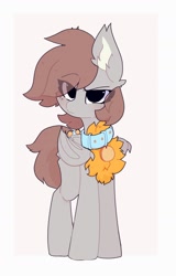 Size: 984x1540 | Tagged: safe, artist:little-sketches, artist:php146, imported from derpibooru, oc, oc only, oc:peaches, bat pony, pony, abstract background, collar, ear fluff, female, mare, solo, standing, wings
