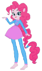 Size: 354x597 | Tagged: safe, artist:loomytyranny, edit, edited screencap, imported from derpibooru, screencap, pinkie pie, earth pony, pony, equestria girls, 1000 hours in ms paint, barefoot, eared humanization, feet, ponied up, pony ears