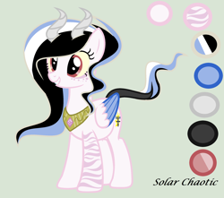 Size: 2412x2136 | Tagged: safe, artist:lominicinfinity, imported from derpibooru, oc, oc only, oc:solar chaotic, hybrid, female, interspecies offspring, offspring, parent:discord, parent:princess celestia, parents:dislestia, simple background, solo