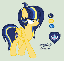 Size: 1504x1444 | Tagged: safe, artist:lominicinfinity, imported from derpibooru, oc, oc only, oc:nighty sentry, pegasus, pony, female, mare, offspring, parent:flash sentry, parent:twilight sparkle, parents:flashlight, simple background, solo