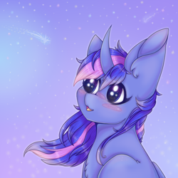 Size: 900x900 | Tagged: safe, artist:saltyvity, imported from derpibooru, oc, oc only, alicorn, pony, female, mare, night, solo, stars