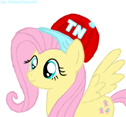 Size: 800x750 | Tagged: safe, artist:thread8, imported from derpibooru, fluttershy, pegasus, pony, cap, golf blitz, hat, simple background, solo, white background