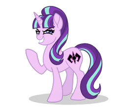 Size: 1788x1582 | Tagged: safe, artist:melspyrose, imported from derpibooru, starlight glimmer, pony, unicorn, alternate cutie mark, antagonist, evil starlight, female, mare, s5 starlight, simple background, solo, this will end in communism, transparent background, vector, what if