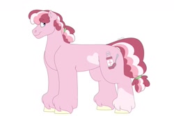 Size: 1280x854 | Tagged: safe, artist:itstechtock, imported from derpibooru, oc, oc only, oc:cherry syrup, earth pony, pony, female, magical lesbian spawn, mare, offspring, parent:cheerilee, parent:nurse redheart, parents:cheeriheart, simple background, solo, white background