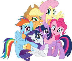 Size: 4543x3879 | Tagged: safe, artist:lincolnbrewsterfan, derpibooru exclusive, imported from derpibooru, applejack, fluttershy, pinkie pie, rainbow dash, rarity, twilight sparkle, alicorn, earth pony, pegasus, unicorn, .svg available, 2020, cute, excited, friendship, friendship embrace, friendship hug, group hug, happy, holiday, hug, joyful, mane six, simple background, smiling, svg, thanksgiving, transparent background, twilight sparkle (alicorn), vector