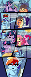 Size: 1596x4000 | Tagged: safe, artist:xjenn9, imported from derpibooru, applejack, fluttershy, pinkie pie, rainbow dash, rarity, spike, twilight sparkle, earth pony, pegasus, pony, unicorn, censored vulgarity, comic, crying, cyrillic, exile, exile to siberia, mane seven, mane six, onomatopoeia, pinkie pie is not amused, rainbow dash is not amused, russian, sleeping, snow, snow on head, sound effects, spike is not amused, sunglasses, tears of rage, translated in the comments, unamused, vulgar, winter, zzz