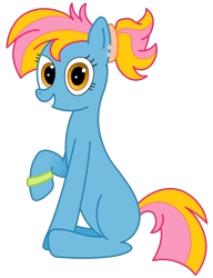 Size: 2710x3522 | Tagged: safe, artist:rainbowšpekgs, imported from derpibooru, oc, oc only, oc:silver patch, earth pony, pony, derpibooru community collaboration, 2021 community collab, ear piercing, earring, female, jewelry, mare, piercing, simple background, smiling, solo, transparent background, wristband