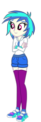 Size: 748x2200 | Tagged: safe, artist:gmaplay, imported from derpibooru, dj pon-3, vinyl scratch, equestria girls, alternate clothes, alternate outfits, clothes, simple background, socks, solo, thigh highs, transparent background