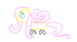 Size: 1730x948 | Tagged: safe, artist:para7up, imported from derpibooru, fluttershy, hybrid, original species, parasprite, pony, 1000 hours in ms paint, 1000 hours in windows snip and sketch, female, flutterfly, lineart, simple background, solo, species swap, white background