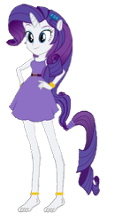 Size: 330x597 | Tagged: safe, artist:loomytyranny, edit, edited screencap, imported from derpibooru, screencap, rarity, unicorn, equestria girls, 1000 hours in ms paint, background removed, barefoot, eared humanization, feet, horn, horned humanization, ponied up, pony ears, rarity fashion