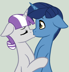 Size: 716x755 | Tagged: safe, artist:jadeharmony, artist:jadethepegasus, imported from derpibooru, night light, twilight velvet, pony, unicorn, eyes closed, female, floppy ears, kissing, male, nightvelvet, shipping, straight