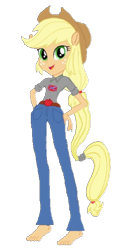 Size: 292x597 | Tagged: safe, artist:loomytyranny, edit, edited screencap, imported from derpibooru, screencap, applejack, earth pony, equestria girls, 1000 hours in ms paint, applejack confederate, background removed, barefoot, confederate flag, eared humanization, feet, ponied up, pony ears, simple background, solo, transparent background