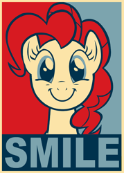 Size: 1890x2646 | Tagged: safe, artist:azdaracylius, pinkie pie, earth pony, pony, bust, female, hope poster, mare, portrait, poster, smiling, solo