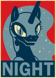 Size: 1890x2646 | Tagged: safe, artist:azdaracylius, nightmare moon, alicorn, pony, bust, female, hope poster, mare, portrait, poster, smiling, solo