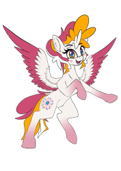 Size: 1169x1654 | Tagged: safe, artist:calena, imported from derpibooru, oc, oc only, oc:opalescent, pony, derpibooru community collaboration, 2021 community collab, adorable face, cute, freckles, simple background, solo, spread wings, transparent background, wings