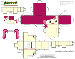 Size: 2979x2354 | Tagged: safe, imported from derpibooru, part of a set, roseluck, earth pony, pony, craft, cubeecraft, paper, papercraft, solo