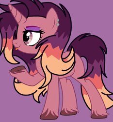 Size: 2092x2248 | Tagged: safe, artist:circuspaparazzi5678, imported from derpibooru, oc, oc:firework burst, pony, unicorn, base used, ear piercing, earring, jewelry, magical lesbian spawn, offspring, parent:sunset shimmer, parent:twilight sparkle, parents:sunsetsparkle, piercing, tongue out, tongue piercing