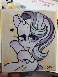 Size: 1536x2048 | Tagged: safe, artist:oc_ponys, imported from derpibooru, starlight glimmer, pony, unicorn, heart, smiling, solo, traditional art