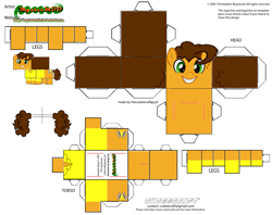 Size: 2979x2354 | Tagged: safe, edit, imported from derpibooru, part of a set, cheese sandwich, earth pony, pony, craft, cubeecraft, paper, papercraft, printable