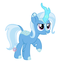 Size: 1280x1280 | Tagged: safe, artist:lovinglypromise, imported from derpibooru, trixie, kirin, kirin trixie, kirin-ified, raised hoof, simple background, solo, species swap, transparent background