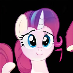 Size: 1024x1024 | Tagged: safe, artist:thisponydoesnotexist, imported from derpibooru, pony, unicorn, ai content, ai generated, bust, colored horn, generator:thisponydoesnotexist, horn, neural network, not pinkie pie, not starlight glimmer, portrait, solo