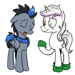 Size: 1200x1200 | Tagged: safe, artist:pony-berserker, imported from derpibooru, oc, oc only, oc:silver sickle, oc:slipstream, pony, derpibooru community collaboration, 2021 community collab, boots, clothes, scar, scarf, shoes, simple background, sleeping, sleeping while standing, transparent background, unsure