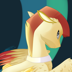 Size: 3000x3000 | Tagged: safe, artist:crystalcontemplator, imported from derpibooru, oc, oc only, oc:jet stream, pegasus, pony, abstract background, bust, male, pegasus oc, solo, stallion, wings