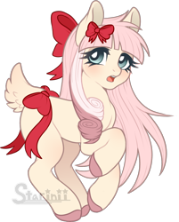 Size: 1370x1701 | Tagged: safe, artist:the-star-hunter, imported from derpibooru, oc, oc only, earth pony, pony, blushing, bow, colored hooves, earth pony oc, eyelashes, hair bow, simple background, solo, tail bow, transparent background