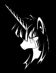 Size: 1936x2512 | Tagged: safe, artist:azdaracylius, oc, oc only, oc:fausticorn, alicorn, pony, alicorn oc, black and white, bust, female, grayscale, horn, mare, monochrome, portrait, solo, wings