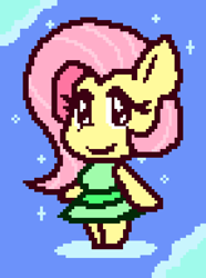 Size: 576x776 | Tagged: safe, artist:gorby, derpibooru exclusive, imported from derpibooru, fluttershy, anthro, female, looking at you, lowres, pixel art, solo