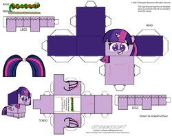 Size: 2979x2354 | Tagged: safe, artist:grapefruitface1, imported from derpibooru, twilight sparkle, alicorn, pony, my little pony: pony life, craft, cubeecraft, g4.5, papercraft, printable, solo, twilight sparkle (alicorn)