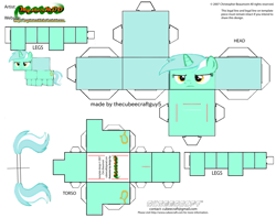 Size: 2979x2354 | Tagged: safe, imported from derpibooru, part of a set, lyra heartstrings, unicorn, craft, cubeecraft, paper, papercraft, printable