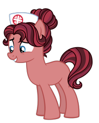 Size: 2184x2712 | Tagged: safe, artist:strawberry-spritz, imported from derpibooru, oc, oc only, earth pony, pony, female, hat, mare, nurse hat, offspring, parent:filthy rich, parent:spoiled rich, parents:spoilthy, simple background, solo, transparent background