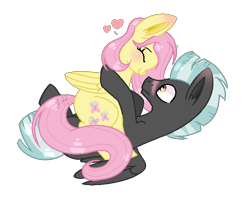 Size: 642x516 | Tagged: safe, artist:jisootheartist, artist:madzbases, imported from derpibooru, fluttershy, thunderlane, pegasus, pony, base used, blushing, boop, cute, eyes closed, female, floating heart, heart, lying down, male, mare, noseboop, on back, shipping, shyabetes, simple background, stallion, straight, thundershy, transparent background
