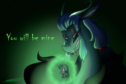 Size: 3000x2000 | Tagged: safe, artist:crystalcontemplator, imported from derpibooru, oc, oc only, draconequus, pony, unicorn, black sclera, bust, draconequus oc, fangs, horn, horns, talking, unicorn oc