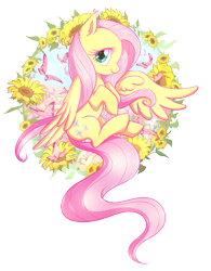 Size: 1511x1934 | Tagged: safe, artist:nessaka-v, artist:nessakav, imported from derpibooru, part of a set, fluttershy, butterfly, pegasus, pony, cute, ear fluff, female, flower, looking at you, mare, profile, shyabetes, simple background, solo, sunflower, transparent background, white background