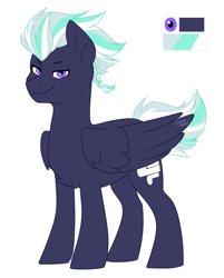 Size: 1059x1316 | Tagged: safe, artist:silentwolf-oficial, imported from derpibooru, oc, oc only, oc:western wind, pegasus, pony, pegasus oc, reference sheet, simple background, smiling, solo, white background, wings