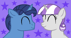 Size: 545x291 | Tagged: safe, artist:venomous-cookietwt, imported from derpibooru, night light, twilight velvet, pony, unicorn, eyes closed, female, male, married couple, nightvelvet, shipping, smiling, straight