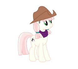 Size: 2174x1925 | Tagged: safe, artist:three uncle, imported from derpibooru, penny ante, earth pony, pony, background pony, cowboy hat, female, hat, mare, neckerchief, pigtails, simple background, smiling, solo, transparent background