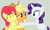 Size: 613x368 | Tagged: safe, artist:j-j-bases, artist:jadeharmony, artist:jadethepegasus, imported from derpibooru, applejack, rarity, strawberry sunrise, pegasus, pony, unicorn, applejack's hat, applerise, base used, bipedal, cowboy hat, eyes closed, eyeshadow, female, freckles, gray background, grin, hat, hug, lesbian, makeup, mare, polyamory, raised hoof, rarijack, rarijackrise, shipping, simple background, smiling