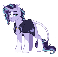 Size: 1235x1198 | Tagged: safe, artist:whalepornoz, imported from derpibooru, oc, oc only, oc:moonlight, pony, unicorn, blaze (coat marking), cloak, clothes, coat markings, facial markings, leonine tail, male, offspring, parent:sunburst, parent:twilight sparkle, parents:twiburst, simple background, socks (coat marking), socks (coat markings), solo, stallion, transparent background