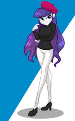 Size: 1500x2400 | Tagged: safe, artist:geraritydevillefort, imported from derpibooru, rarity, equestria girls, beatnik rarity, beret, clothes, hat, solo, sweater