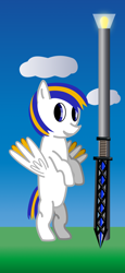 Size: 1080x2340 | Tagged: safe, artist:stormhawk, imported from derpibooru, oc, oc only, oc:storm, pegasus, pony, bipdal, looking at you, male, pegasus oc, phone wallpaper, solo, stallion, sword, weapon, wings