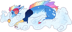 Size: 2310x1032 | Tagged: safe, artist:sleepy-nova, imported from derpibooru, oc, oc only, oc:astral projection, draconequus, cloud, simple background, solo, transparent background