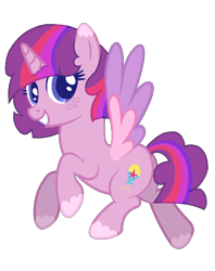 Size: 712x900 | Tagged: safe, artist:donidyde, artist:shiibases, imported from derpibooru, oc, oc only, oc:star party, alicorn, pony, base used, flying, freckles, horn, magical lesbian spawn, next generation, offspring, parent:pinkie pie, parent:twilight sparkle, parents:twinkie, simple background, smiling, solo, transparent background, wings
