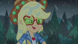 Size: 1920x1080 | Tagged: safe, imported from derpibooru, screencap, applejack, equestria girls, inclement leather, solo